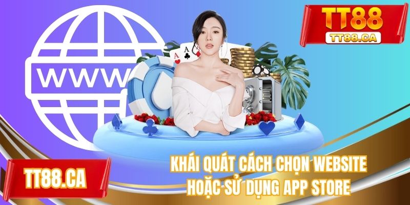Khái quát cách chọn website hoặc sử dụng app store